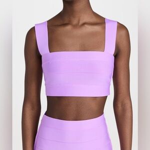 NEW $118 Susana Monaco Lavender Square-Neck Crop Top